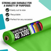 40 In. x 300 Ft. Lime Green Table Roll